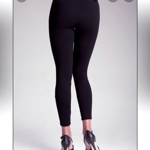 Bebe Black Satiny Ankle Zip Leggings